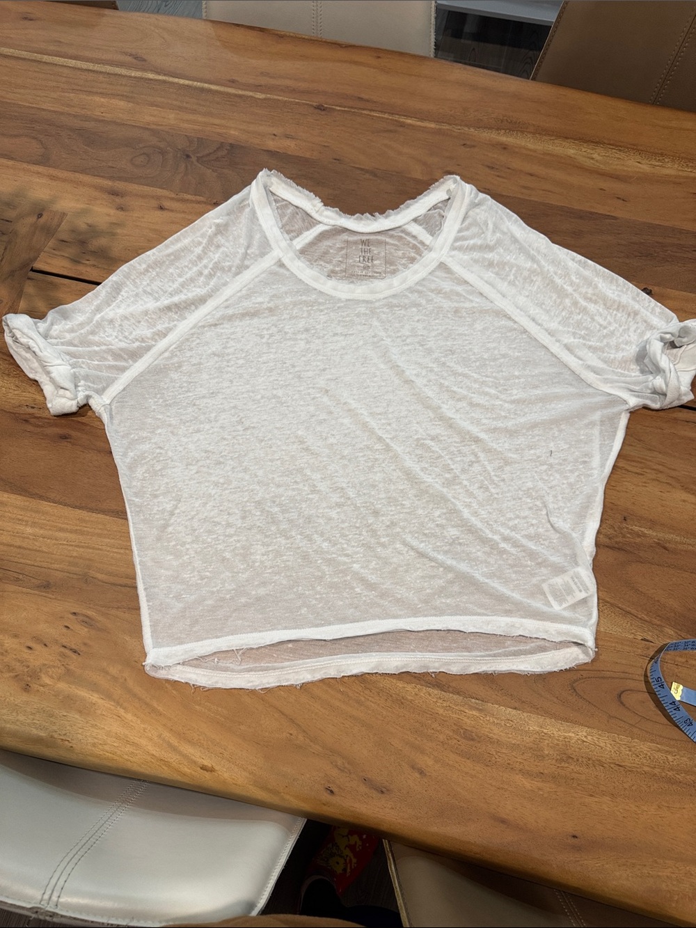 We The Free White Sheer Short Sleeve Tee